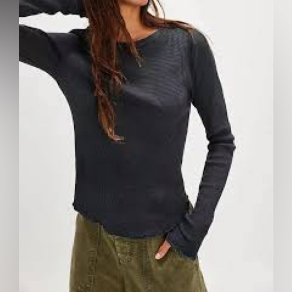 We The Free Black Long Sleeve Top